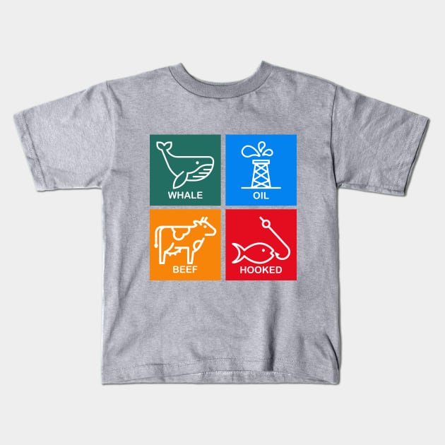 Whale Oil Beef Hooked Grid Irish Kids T-Shirt by Vault Emporium